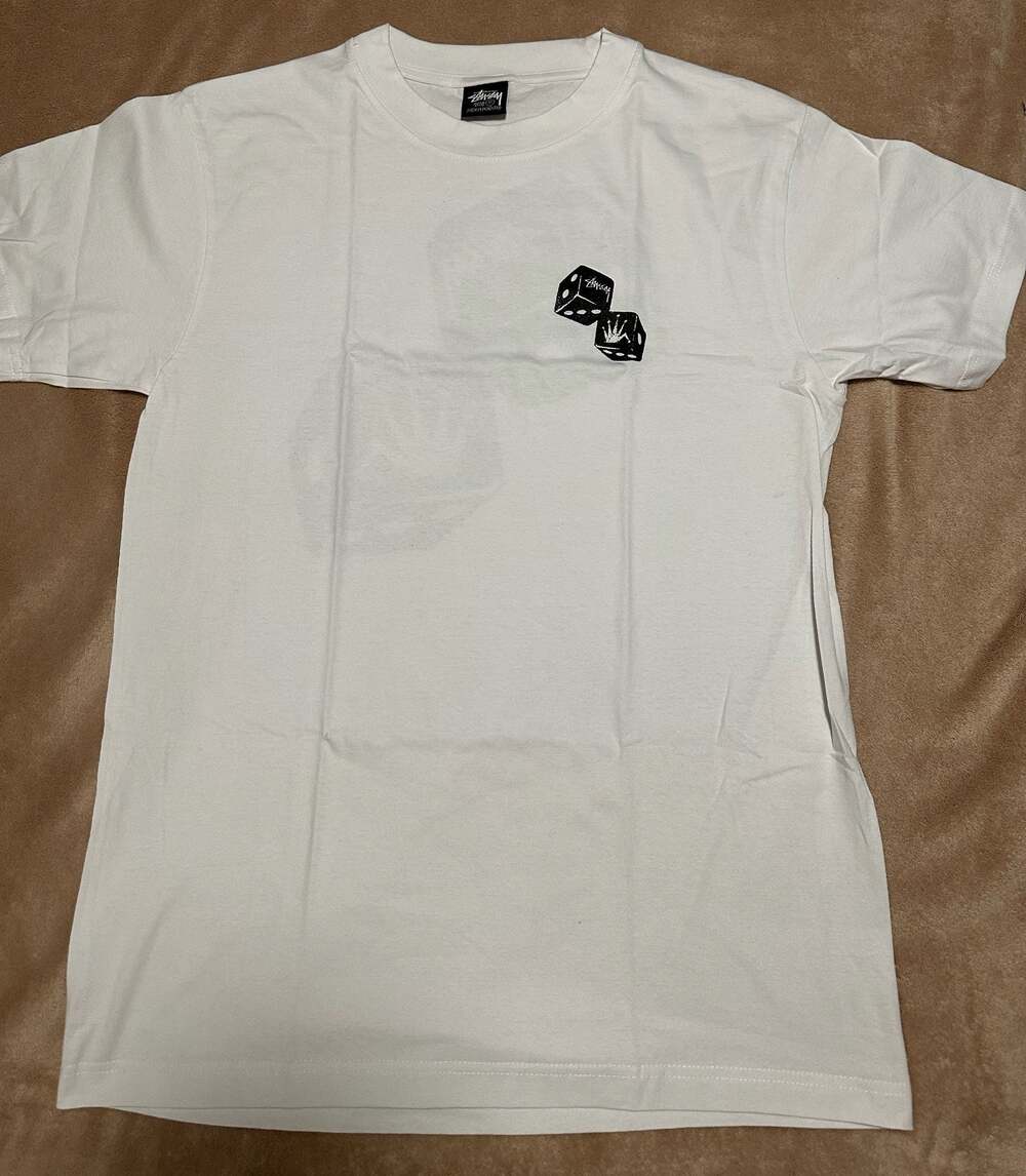 Stussy Shakers Logo Dice Graphic T-Shirt White Size Medium - Picture 3 of 5